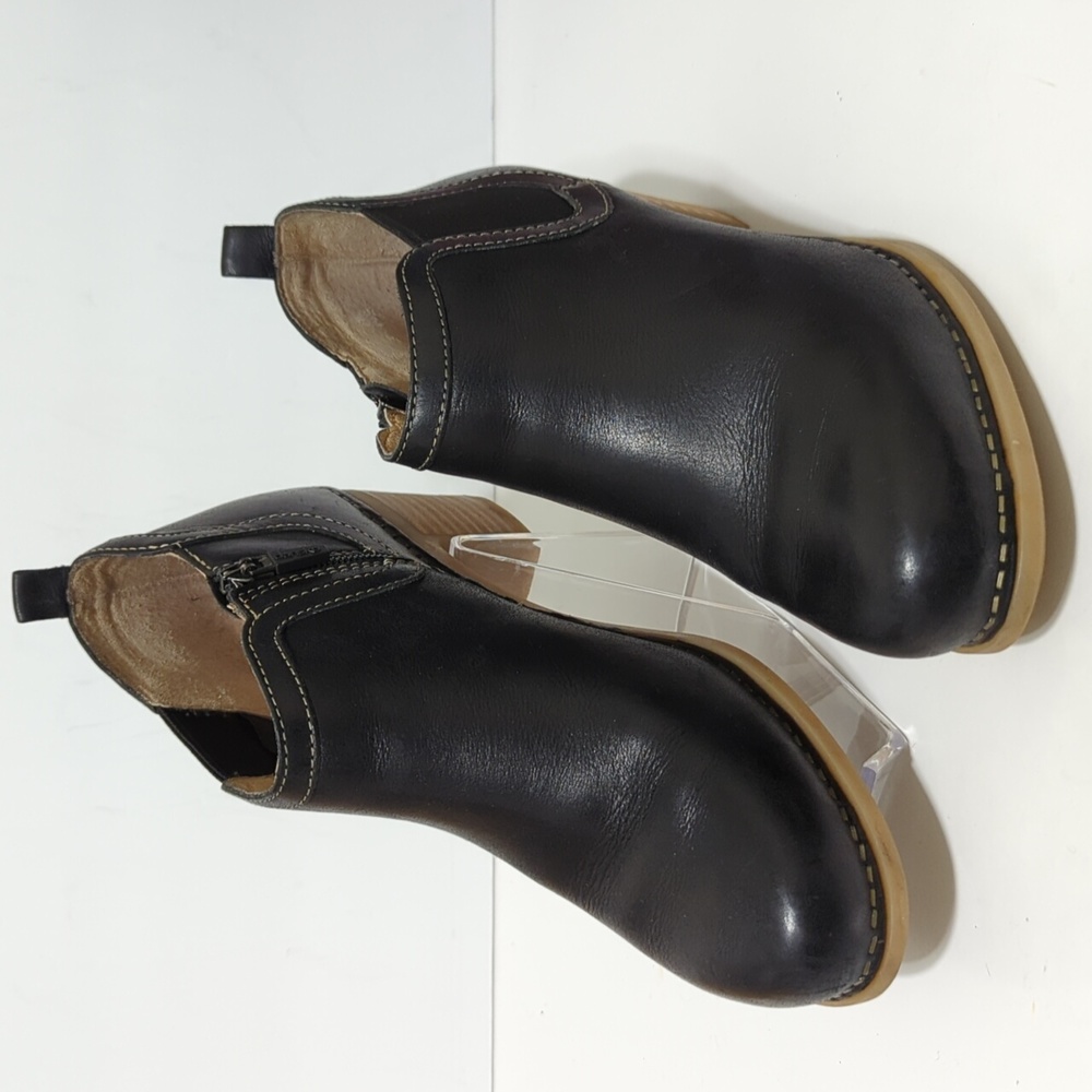 Dansko Black Ankle Boots with Tan Sole